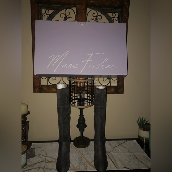 Gray over the knee riding boots; 7.5; worn once; inside 1/2 zip; - Picture 7 of 7